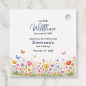 Cute Colorful Little Wildflower 1st Birthday Party フェイバータグ (裏面)