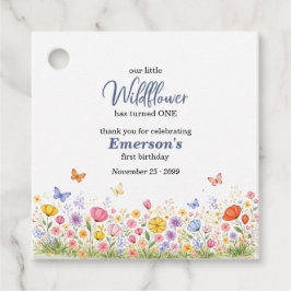 Cute Colorful Little Wildflower 1st Birthday Party フェイバータグ