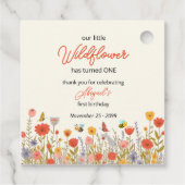 Cute Colorful Little Wildflower Bee's 1st Birthday フェイバータグ (裏面)