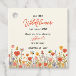 Cute Colorful Little Wildflower Bee's 1st Birthday フェイバータグ