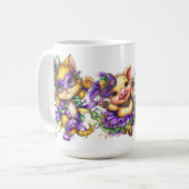 CUTE COLORFUL MARDI GRAS ANIMALS コーヒーマグカップ (正面左)