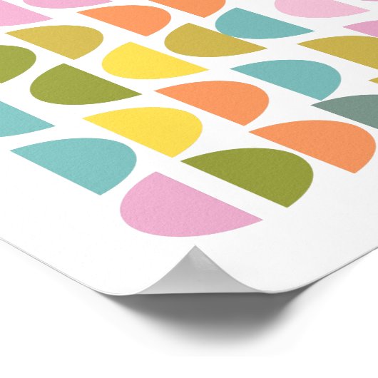 Cute Colorful Modern Geometric Shapes Design ポスター (角)