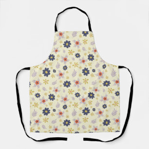 Cute Colorful Modern Vintage Floral Print エプロン