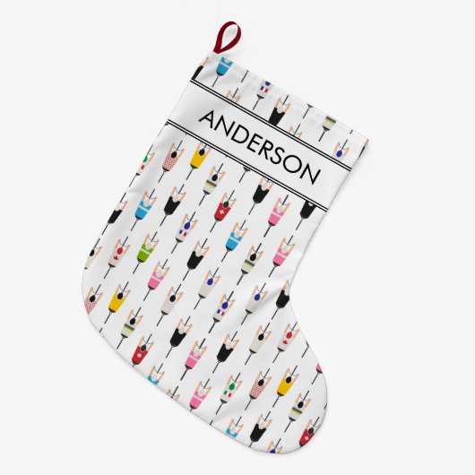 Cute Colorful National Cyclists Illustration Art ラージクリスマスストッキング (正面 (吊り時))