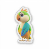 Cute Colorful Parrot Sticker シール (正面)