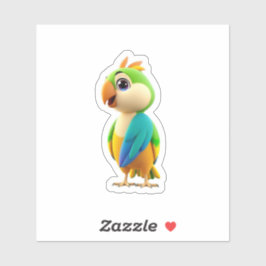 Cute Colorful Parrot Sticker シール