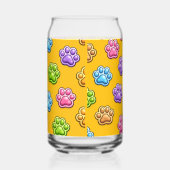 Cute Colorful Paw Print Pattern Cartoon Style ガラス缶 (左)