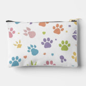 Cute Colorful Paw Prints Pattern Zipper Pouch アクセサリーポーチ (裏面)