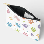 Cute Colorful Paw Prints Pattern Zipper Pouch アクセサリーポーチ (見開き)