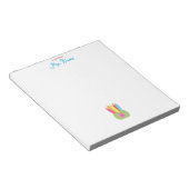 Cute Colorful Pencils Kindergarten Teacher Notepad ノートパッド (アングル)