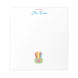 Cute Colorful Pencils Kindergarten Teacher Notepad ノートパッド