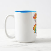 Cute, Colorful Rainbow unicorn  ツートーンマグカップ (左)