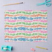Cute Colorful Retro Christmas Script Decoupage 薄葉紙 (クラフト)