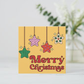 Cute Colorful Retro Starry Merry Christmas  シーズンカード (スタンド正面)