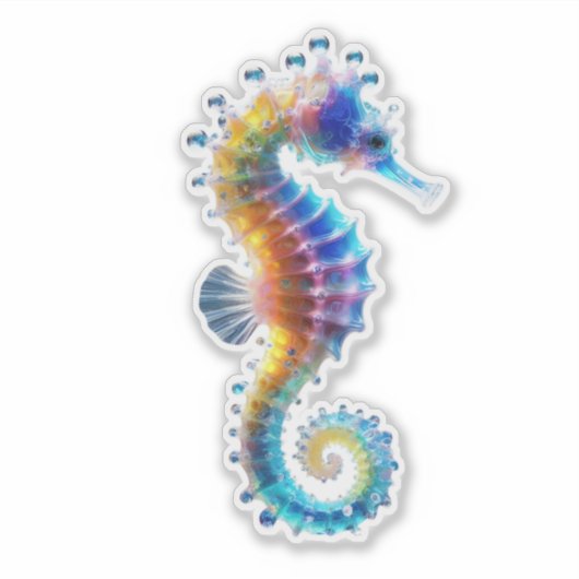 Cute Colorful Seahorses シール (正面)