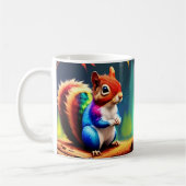 Cute Colorful Sitting Squirrel-75463 コーヒーマグカップ (左)