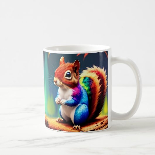 Cute Colorful Sitting Squirrel-75463 コーヒーマグカップ (右)