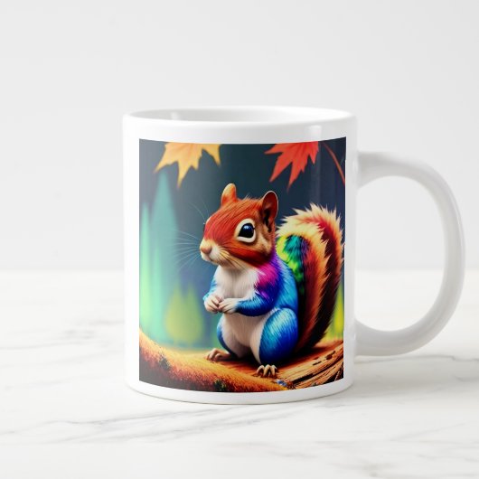 Cute Colorful Sitting Squirrel-75463 ジャンボコーヒーマグカップ (右)