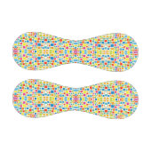 Cute colorful squares patterns neck tie 野球ボール (パネル)