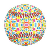 Cute colorful squares patterns neck tie 野球ボール (裏面)