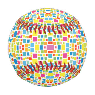 Cute colorful squares patterns neck tie 野球ボール