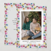 Cute Colorful String Lights Photo Christmas Card シーズンカード (正面/裏面)