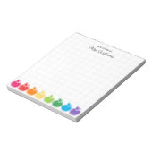 Cute Colorful Teacher's Apple Personalized Name ノートパッド (回転)