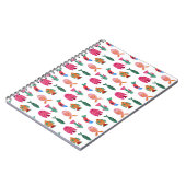 Cute Colorful Tiny Fish Drawing Seamless Pattern ノートブック (左側)