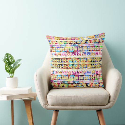 Cute colorful tribal aztec pattern クッション (椅子)