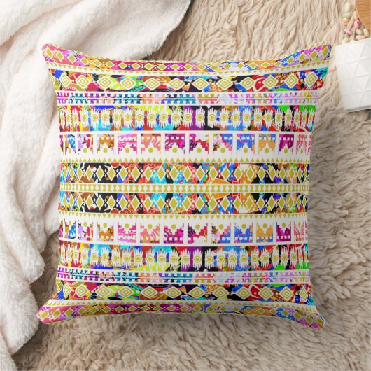 Cute colorful tribal aztec pattern クッション (ブランケット)