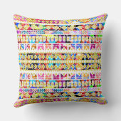 Cute colorful tribal aztec pattern クッション (裏面)