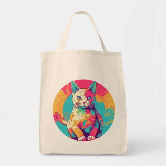 cute colorfull cat design  トートバッグ (正面)