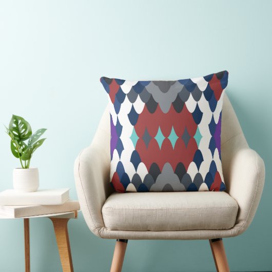 Cute colotful fish crust pattern クッション (椅子)