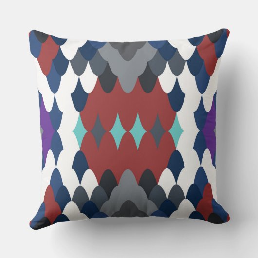 Cute colotful fish crust pattern クッション (裏面)