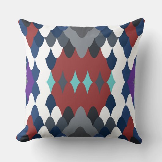 Cute colotful fish crust pattern クッション (正面)