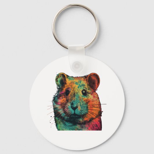 cute colour full hamster art design キーホルダー (正面)