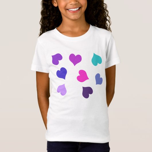 Cute colourful hearts tシャツ (正面)
