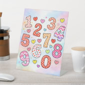 Cute Colourful Numbers Maths Desk Art for Kids 台座サイン (インサイチュ)