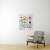 Cute Colourful Numbers Maths Poster for Kids タペストリー (インサイチュ)