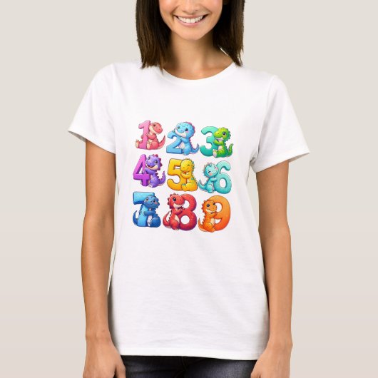 Cute Colourful Numbers Maths T Shirt for Kids Tシャツ (正面)