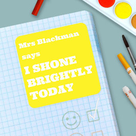 Cute Colourful Teacher Encouragment Uplifting スクエアシール