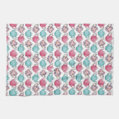 Cute colourful teapot design seamless pattern キッチンタオル (横)