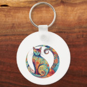 cute colurful cat design キーホルダー (正面)