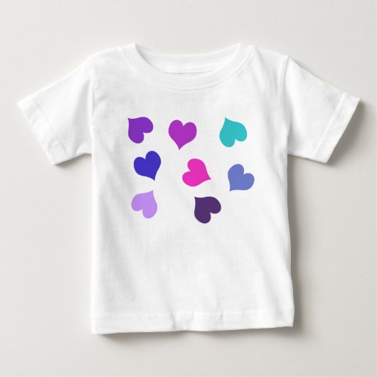 Cute colurful hearts ベビーTシャツ (正面)