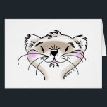 Cute Comic Ferret Face<br><div class="desc">Adorable ferret pictures for animal lovers and pet lovers. Original drawing created with pencil then scanned and digitally colored.</div>