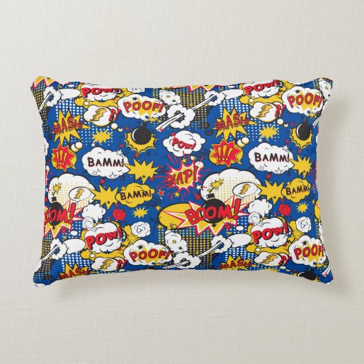 Cute Comic Pattern  アクセントクッション (正面)