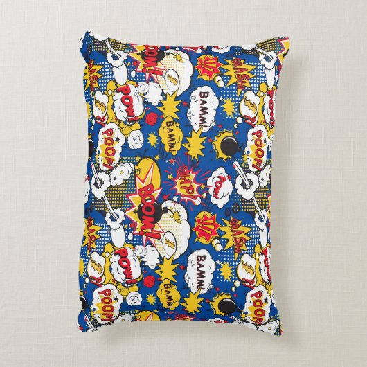 Cute Comic Pattern  アクセントクッション (裏面(縦))