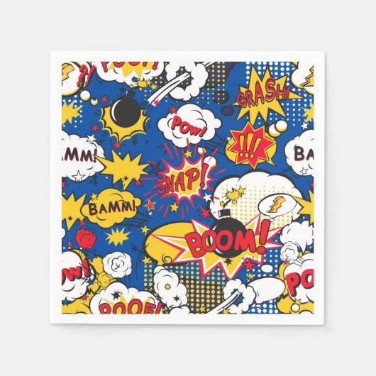 Cute Comic Pattern  スタンダードカクテルナプキン (正面)