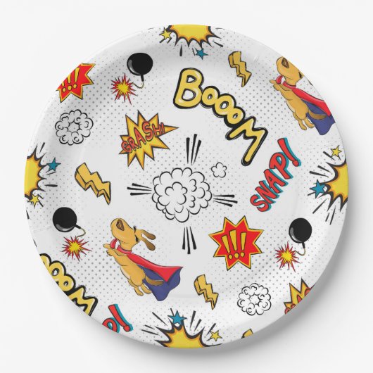 Cute Comic Pattern ペーパープレート (正面)