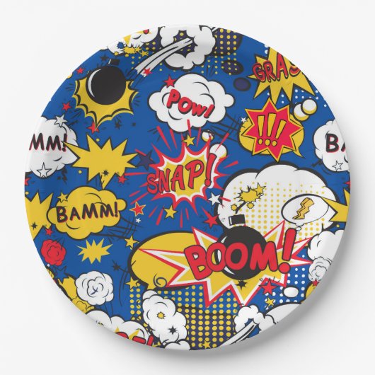Cute Comic Pattern  ペーパープレート (正面)